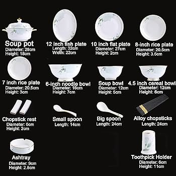 Amazon.co.jp: ボーンチャイナディナーセット、磁器ホワイト食器